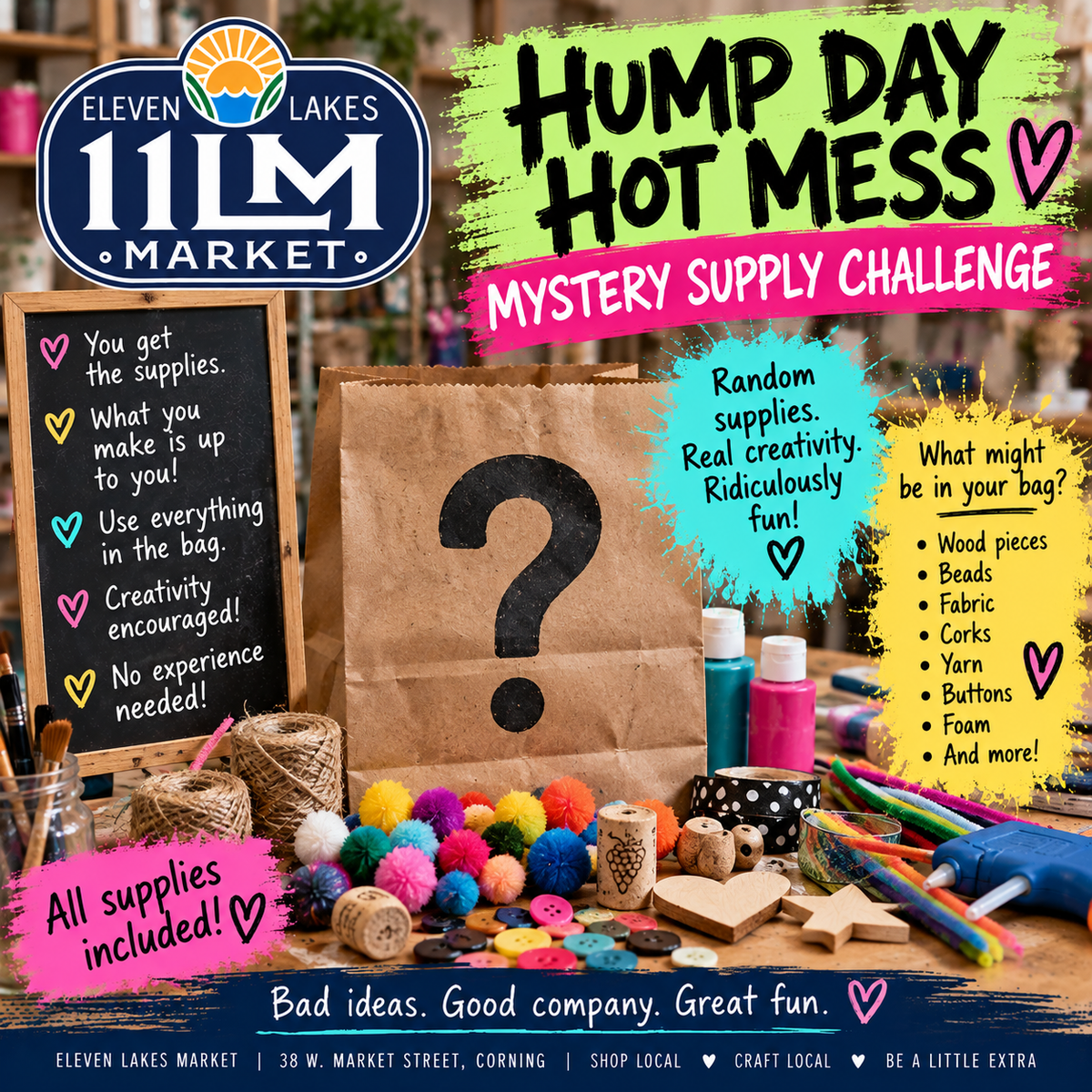Hump Day Hot Mess Crafting Class Oct 21st
