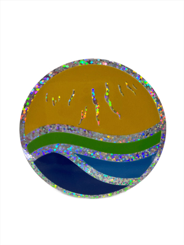 Finger Lakes Glitter Circle Sticker