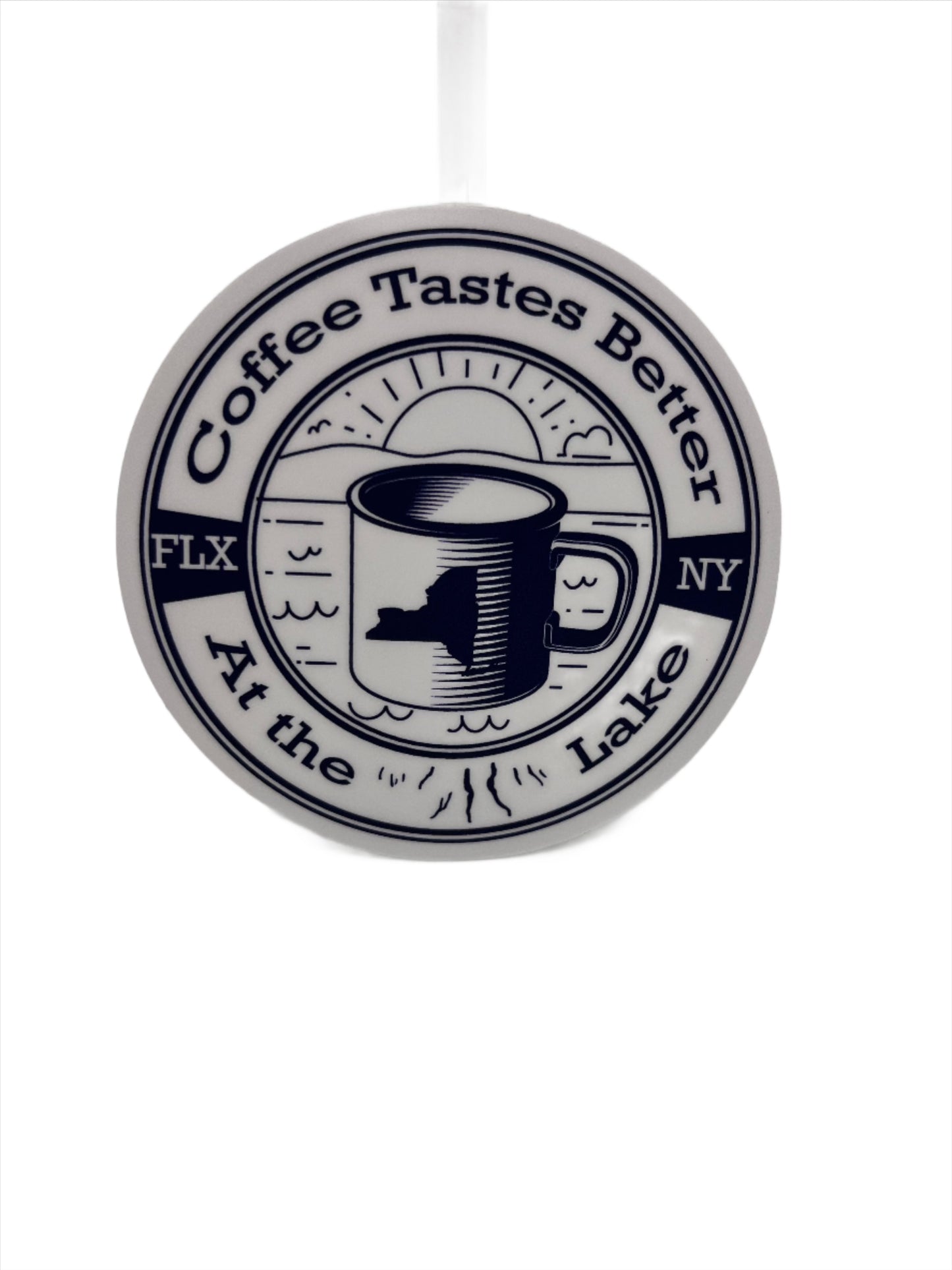 Coffee Taste Better at the Lake Sticker