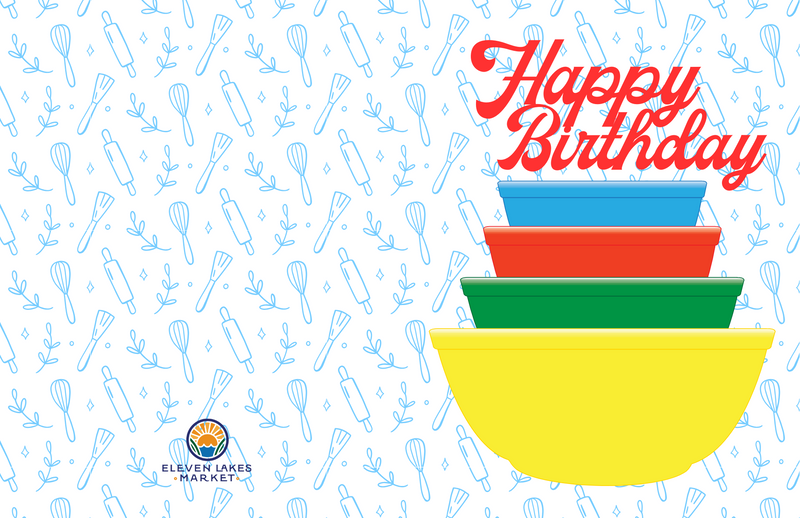Pyrex Bowls Birthday Card