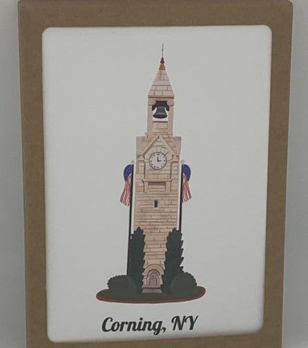 Corning, NY Little Joe and Centerway Clocktower 5x7 Notecard Boxed Set of 8