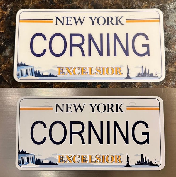 Corning NY License Plate Sticker or Magnet