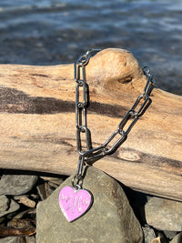 Finger Lakes Paperclip Chain Charm Bracelet