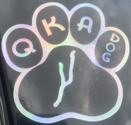 QKA Dog Holographic Vinyl Sticker