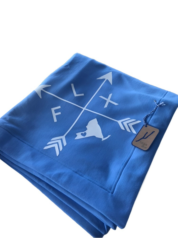 Finger Lakes NY FLX Arrows super soft Sweatshirt Blanket 50" x 60"