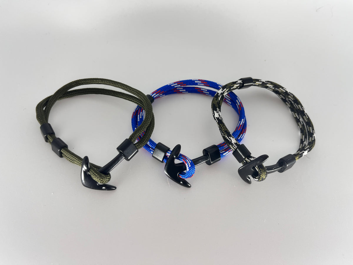 Polycord/Gunmetal Anchor Bracelet
