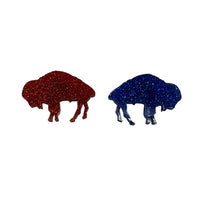 Let's Go Buffalo Red or Blue Glitter Pin