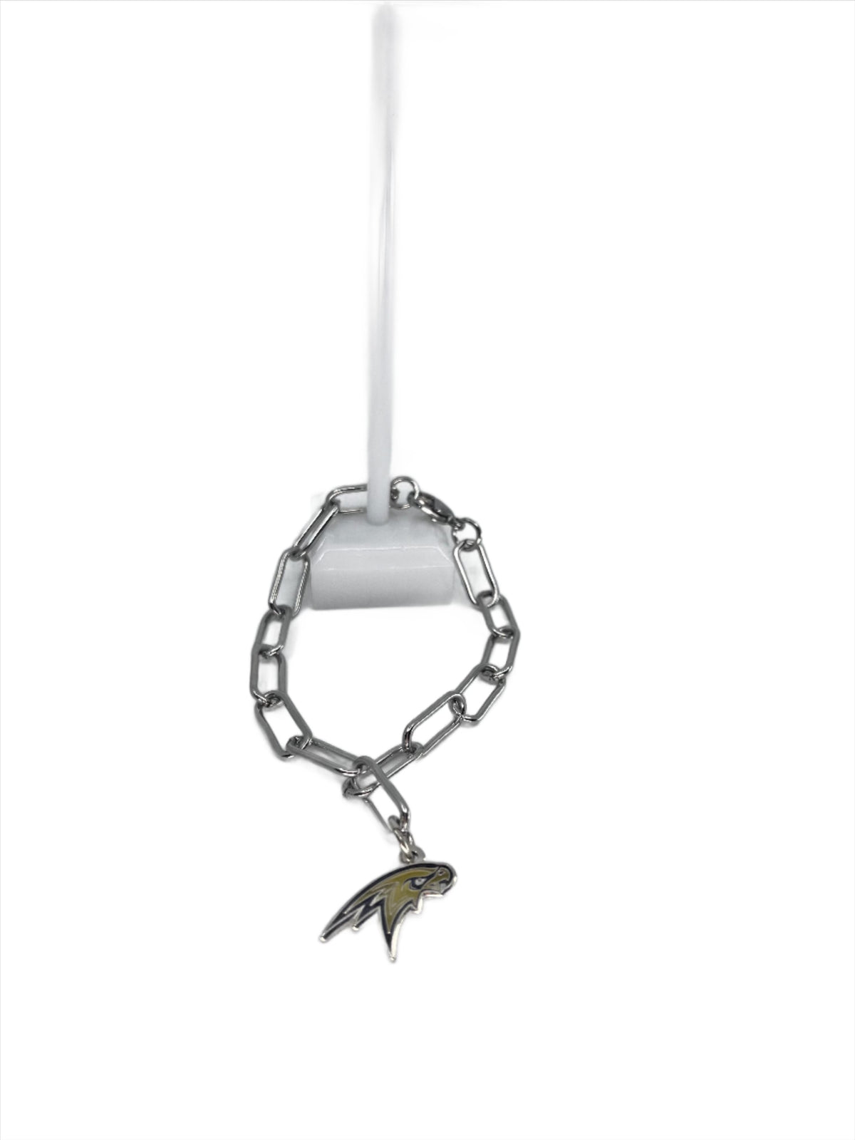 Corning Hawks Paperclip Chain Charm Bracelet