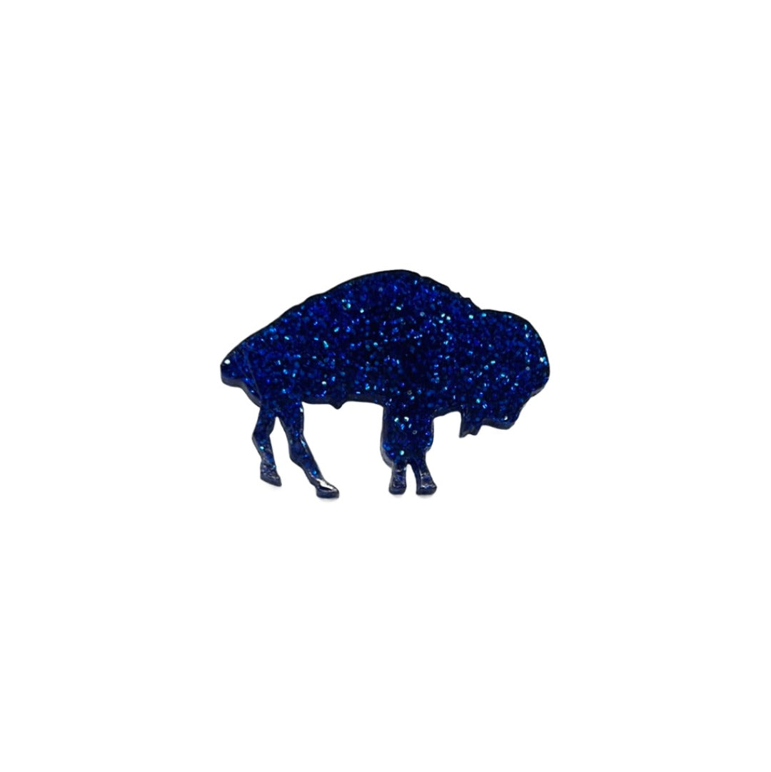 Let's Go Buffalo Red or Blue Glitter Pin