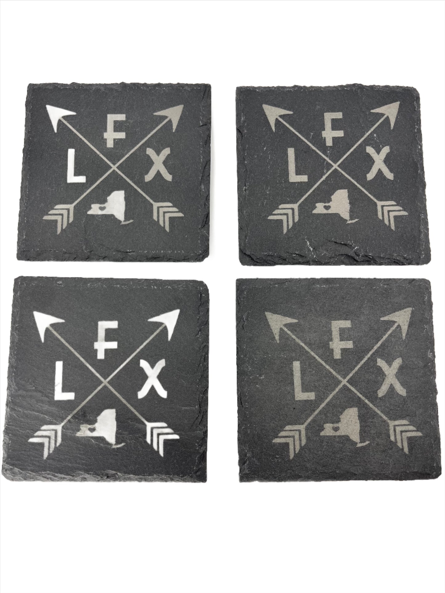 FLX Arrows Etched Slate Coasters - Set of 4