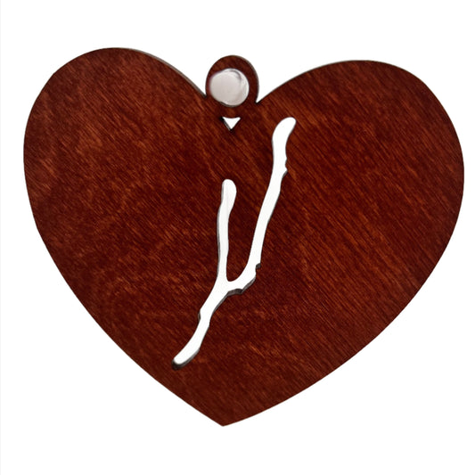 Keuka Lake Wooden Heart Ornament