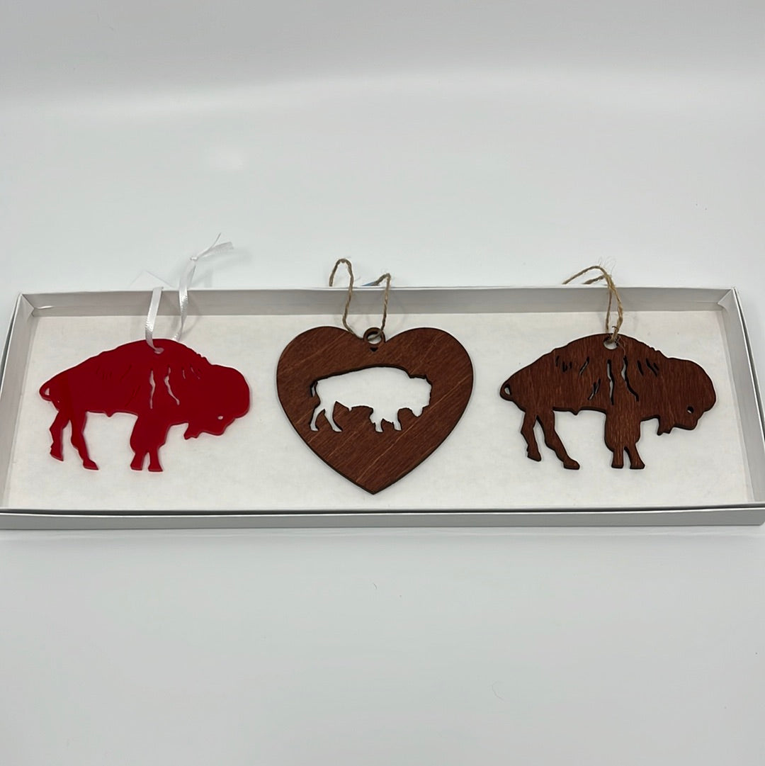 Buffalo Ornament Set