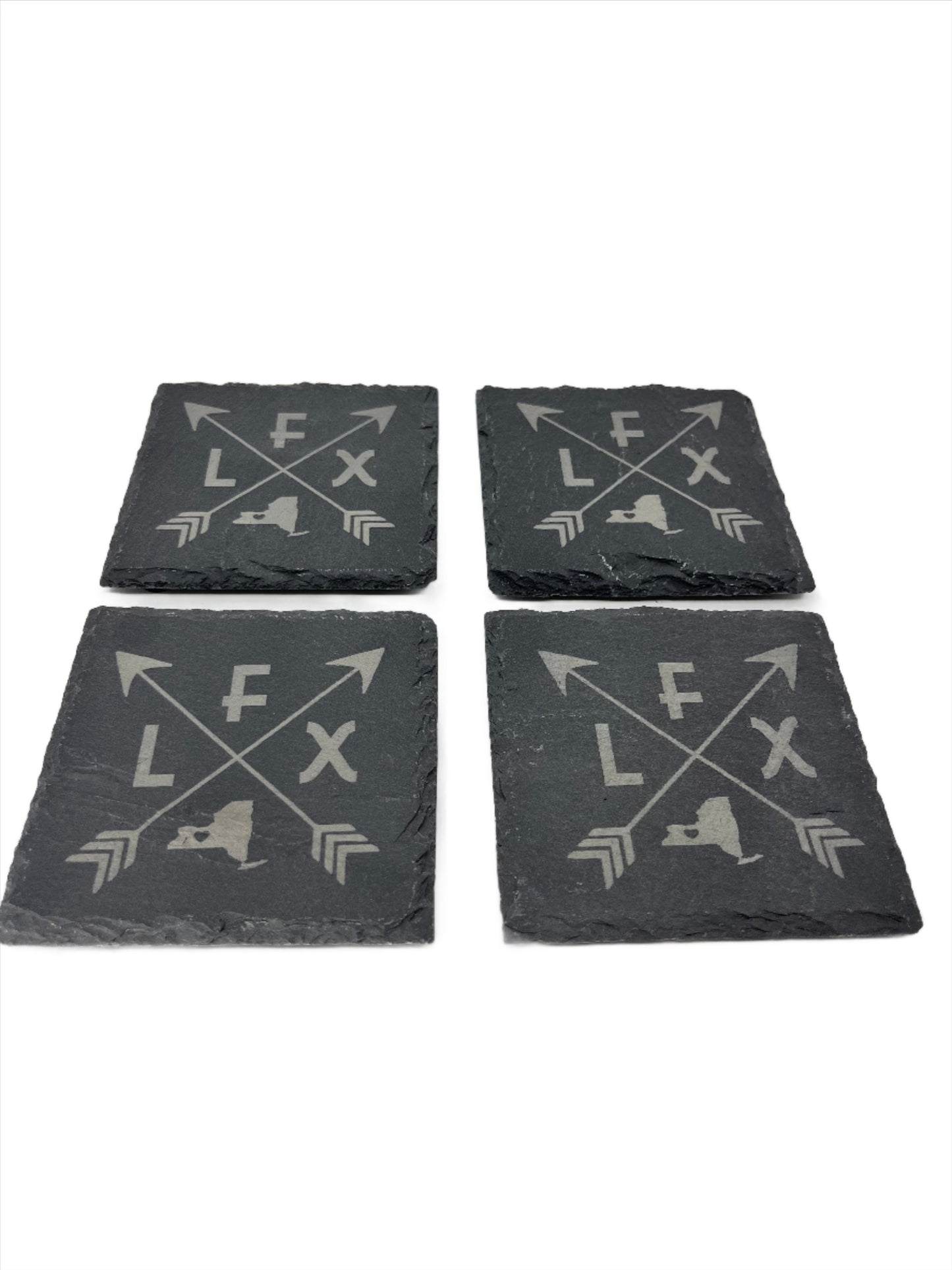 FLX Arrows Etched Slate Coasters - Set of 4