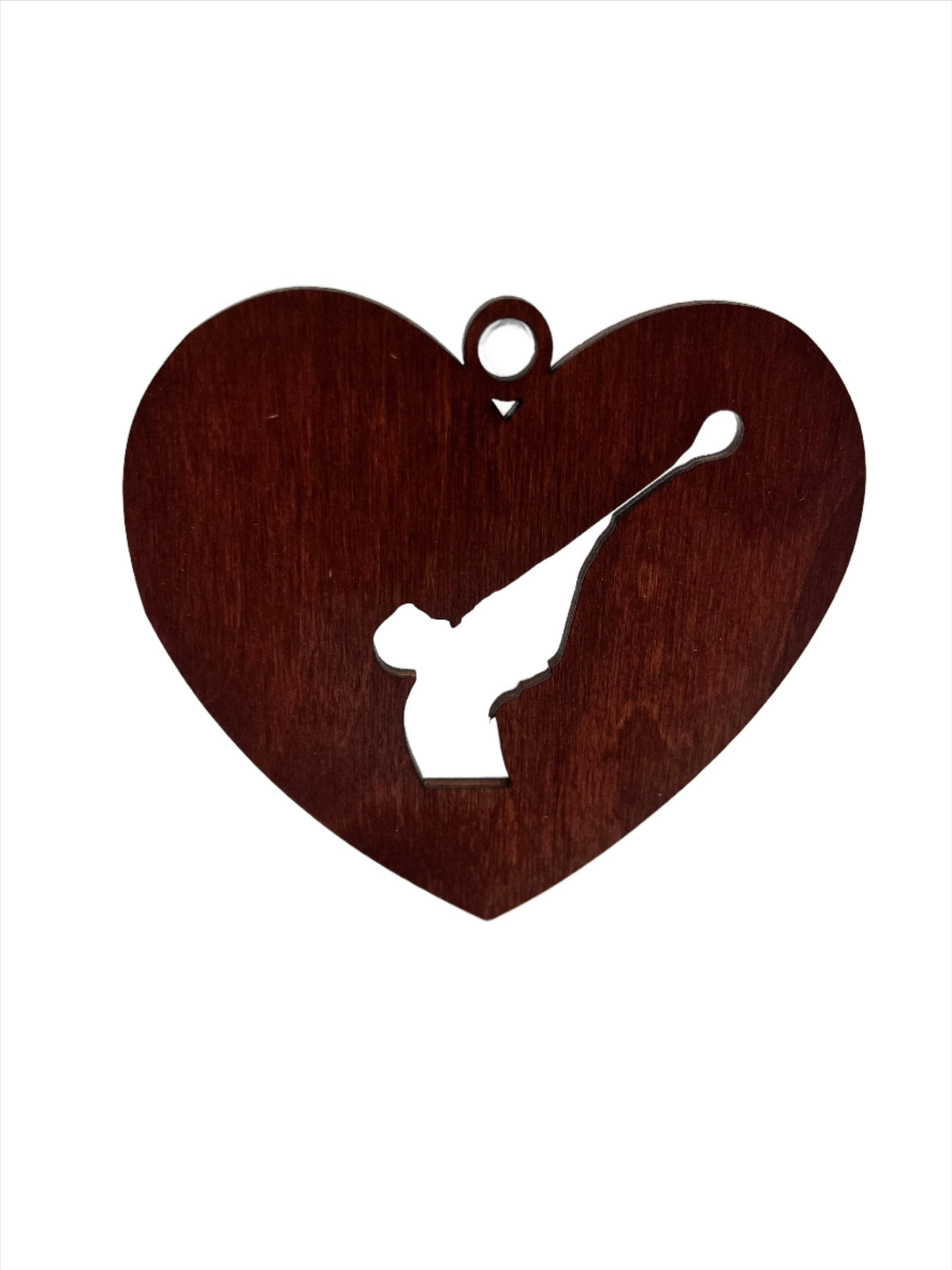 Gaffer wooden heart ornament