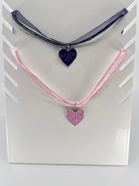 Ribbon and Cord Finger Lakes Charm Necklace