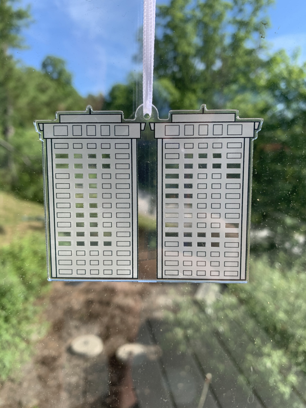 Ithaca College Towers inspired IC ornament