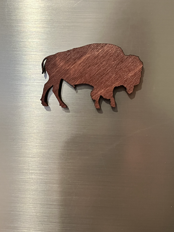 Wooden Buffalo Magnet