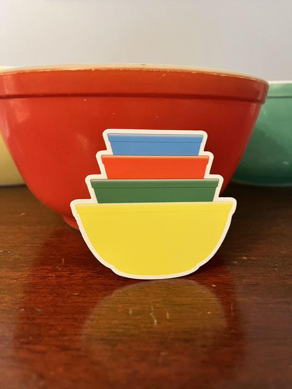 Pyrex Bowls 3" Vinyl Sticker or Magnet